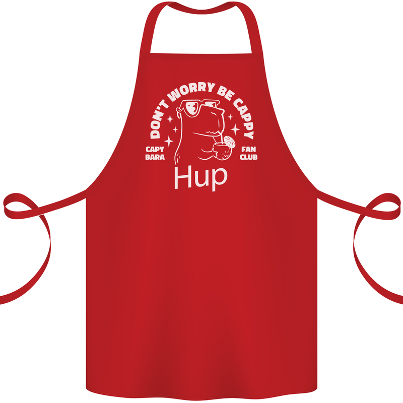 Be Cappy Funny Capybara Cotton Apron 100% Organic Red