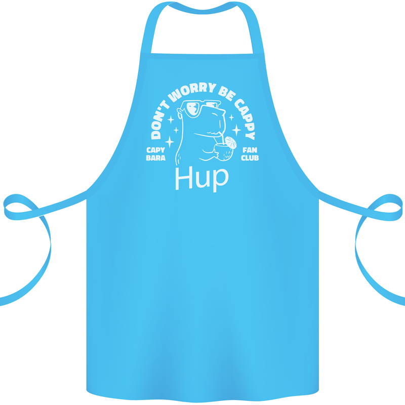 Be Cappy Funny Capybara Cotton Apron 100% Organic Turquoise