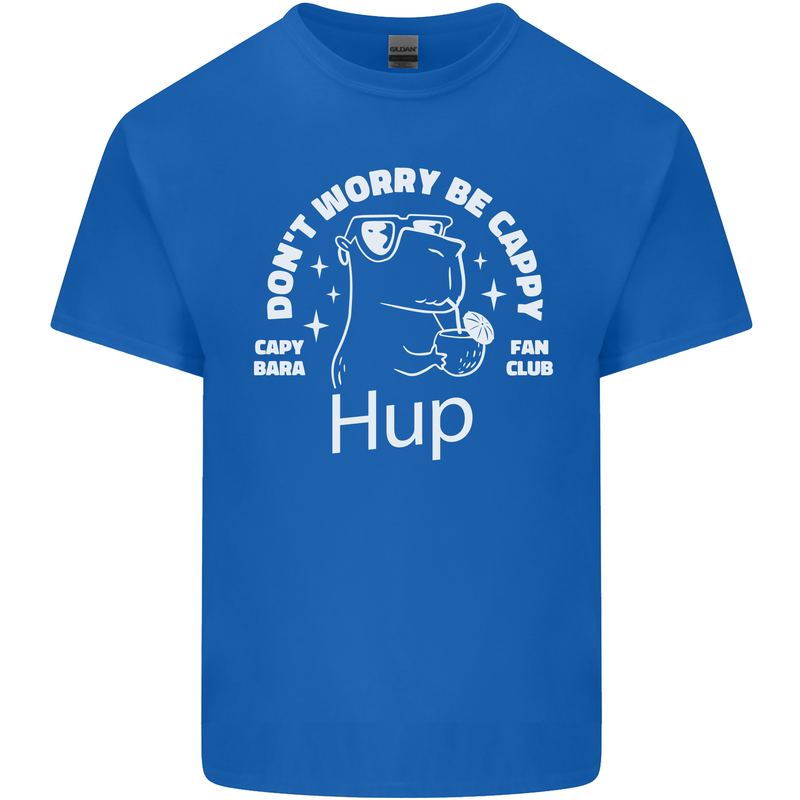 Be Cappy Funny Capybara Kids T-Shirt Childrens Royal Blue