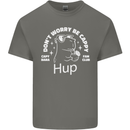 Be Cappy Funny Capybara Mens Cotton T-Shirt Tee Top Charcoal