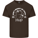 Be Cappy Funny Capybara Mens Cotton T-Shirt Tee Top Dark Chocolate