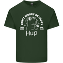 Be Cappy Funny Capybara Mens Cotton T-Shirt Tee Top Forest Green