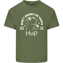 Be Cappy Funny Capybara Mens Cotton T-Shirt Tee Top Military Green