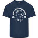 Be Cappy Funny Capybara Mens Cotton T-Shirt Tee Top Navy Blue