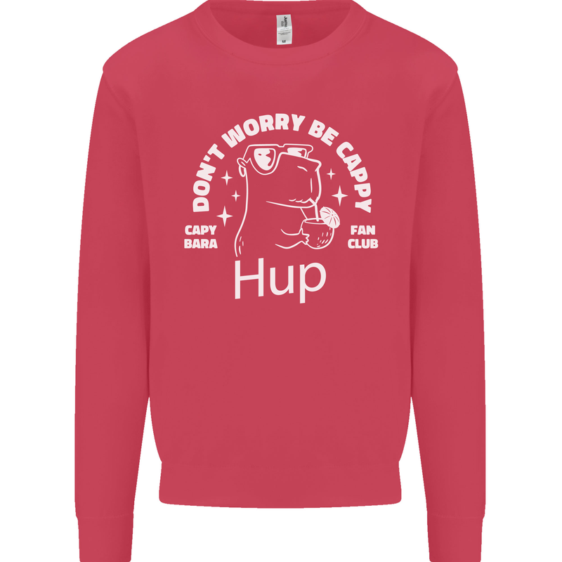 Be Cappy Funny Capybara Mens Sweatshirt Jumper Heliconia