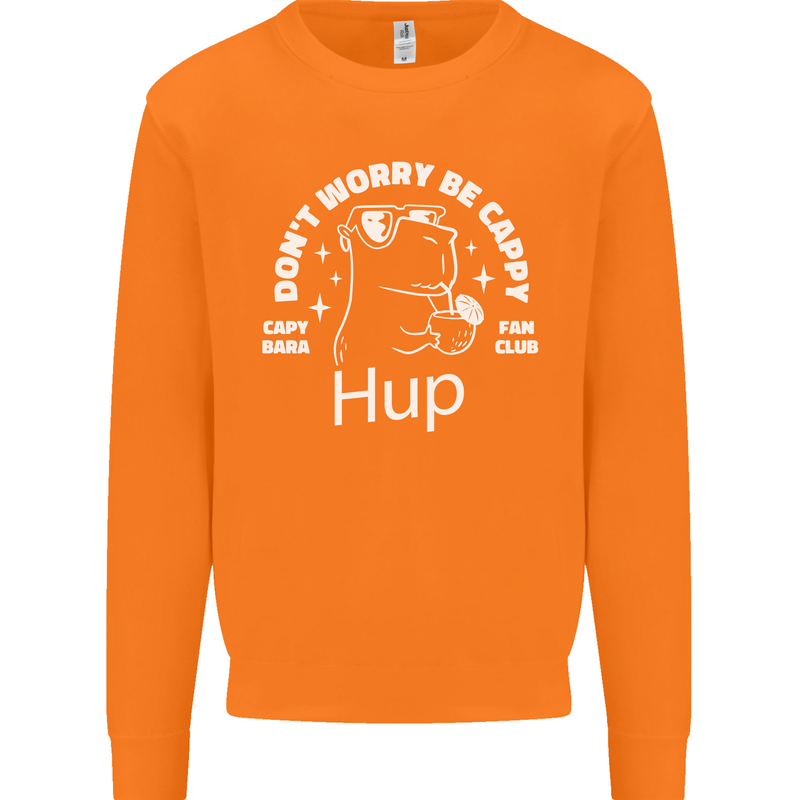 Be Cappy Funny Capybara Mens Sweatshirt Jumper Orange