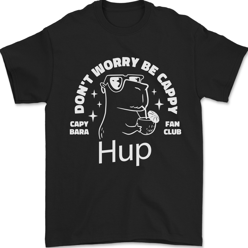Be Cappy Funny Capybara Mens T-Shirt 100% Cotton Black