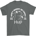 Be Cappy Funny Capybara Mens T-Shirt 100% Cotton Charcoal