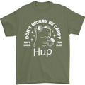 Be Cappy Funny Capybara Mens T-Shirt 100% Cotton Military Green