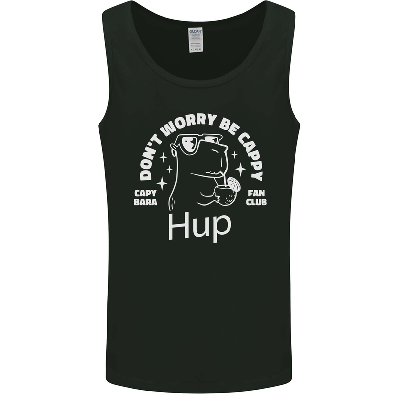 Be Cappy Funny Capybara Mens Vest Tank Top Black