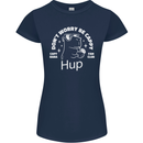 Be Cappy Funny Capybara Womens Petite Cut T-Shirt Navy Blue