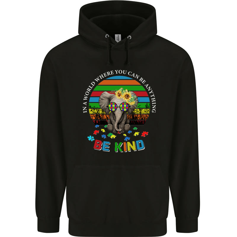Be Kind Elephant Autism Autistic Childrens Kids Hoodie Black
