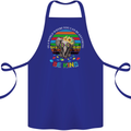 Be Kind Elephant Autism Autistic Cotton Apron 100% Organic Royal Blue