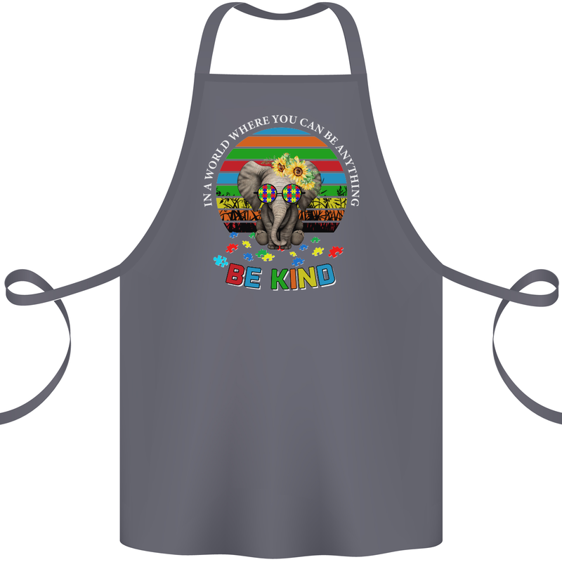 Be Kind Elephant Autism Autistic Cotton Apron 100% Organic Steel