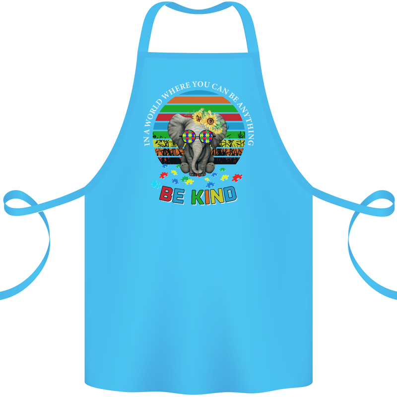 Be Kind Elephant Autism Autistic Cotton Apron 100% Organic Turquoise
