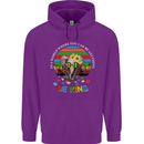 Be Kind Elephant Autism Autistic Mens 80% Cotton Hoodie Purple