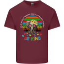 Be Kind Elephant Autism Autistic Mens Cotton T-Shirt Tee Top Maroon