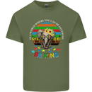 Be Kind Elephant Autism Autistic Mens Cotton T-Shirt Tee Top Military Green