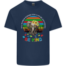 Be Kind Elephant Autism Autistic Mens Cotton T-Shirt Tee Top Navy Blue
