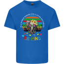 Be Kind Elephant Autism Autistic Mens Cotton T-Shirt Tee Top Royal Blue