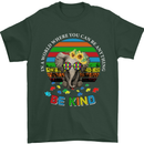 Be Kind Elephant Autism Autistic Mens T-Shirt Cotton Gildan Forest Green