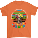 Be Kind Elephant Autism Autistic Mens T-Shirt Cotton Gildan Orange