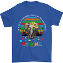 Be Kind Elephant Autism Autistic Mens T-Shirt Cotton Gildan Royal Blue