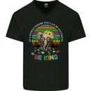 Be Kind Elephant Autism Autistic Mens V-Neck Cotton T-Shirt Black