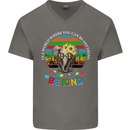 Be Kind Elephant Autism Autistic Mens V-Neck Cotton T-Shirt Charcoal