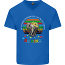 Be Kind Elephant Autism Autistic Mens V-Neck Cotton T-Shirt Royal Blue