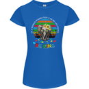 Be Kind Elephant Autism Autistic Womens Petite Cut T-Shirt Royal Blue