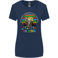 Be Kind Elephant Autism Autistic Womens Wider Cut T-Shirt Navy Blue