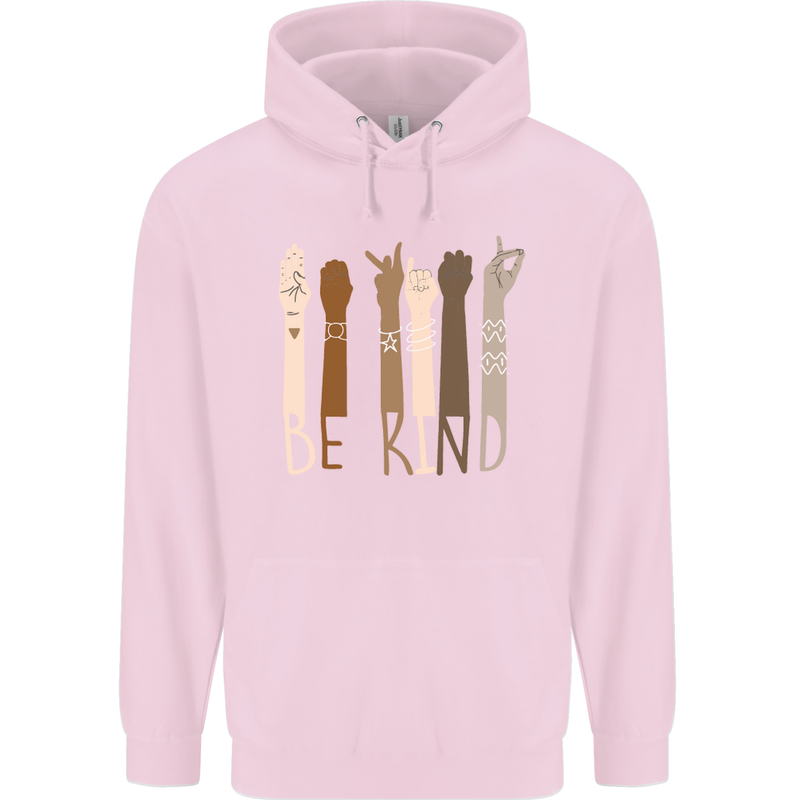 Be Kind in Sign Black Lives Matter LGBT Childrens Kids Hoodie Light Pink