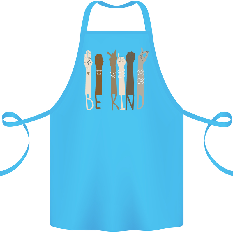 Be Kind in Sign Black Lives Matter LGBT Cotton Apron 100% Organic Turquoise