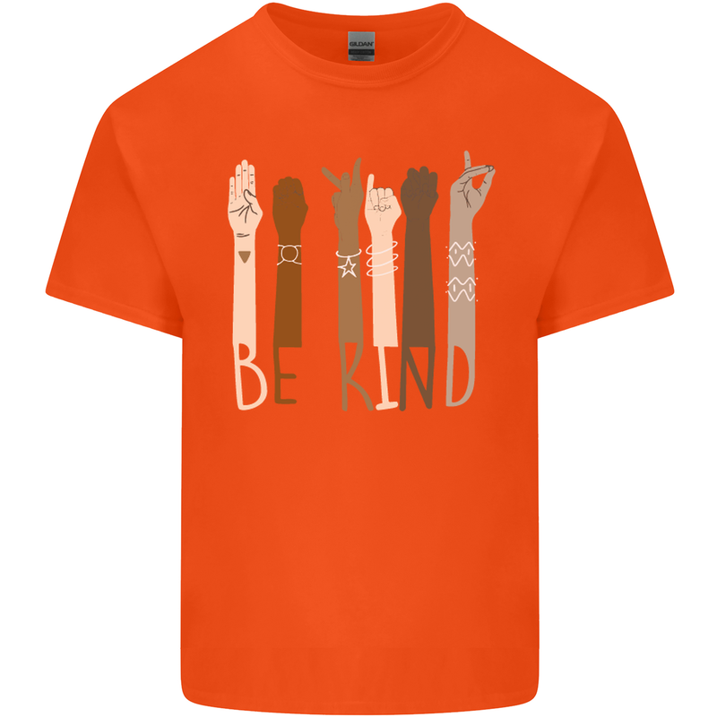 Be Kind in Sign Black Lives Matter LGBT Kids T-Shirt Childrens Orange