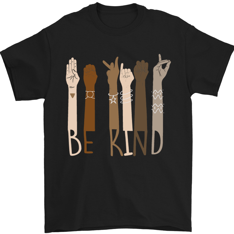 Be Kind in Sign Black Lives Matter LGBT Mens T-Shirt Cotton Gildan Black