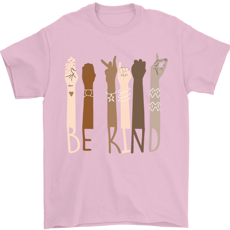 Be Kind in Sign Black Lives Matter LGBT Mens T-Shirt Cotton Gildan Light Pink