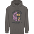 Be Kind to Your Mind Mental Health Mens 80% Cotton Hoodie Charcoal