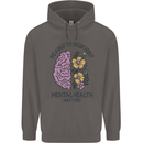 Be Kind to Your Mind Mental Health Mens 80% Cotton Hoodie Charcoal