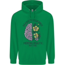 Be Kind to Your Mind Mental Health Mens 80% Cotton Hoodie Irish Green