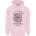 Be Kind to Your Mind Mental Health Mens 80% Cotton Hoodie Light Pink