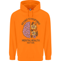 Be Kind to Your Mind Mental Health Mens 80% Cotton Hoodie Orange