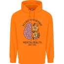 Be Kind to Your Mind Mental Health Mens 80% Cotton Hoodie Orange