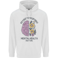 Be Kind to Your Mind Mental Health Mens 80% Cotton Hoodie White