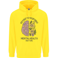 Be Kind to Your Mind Mental Health Mens 80% Cotton Hoodie Yellow
