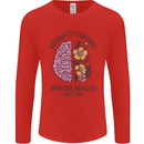 Be Kind to Your Mind Mental Health Mens Long Sleeve T-Shirt Red