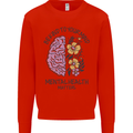 Be Kind to Your Mind Mental Health Mens Sweatshirt Jumper Bright Red