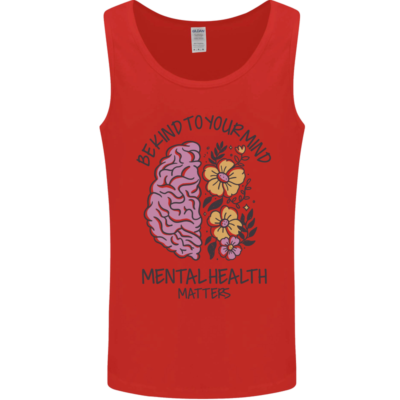 Be Kind to Your Mind Mental Health Mens Vest Tank Top Red