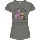 Be Kind to Your Mind Mental Health Womens Petite Cut T-Shirt Charcoal
