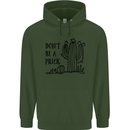 Be a Prick Funny Offensive Cactus Slogan Childrens Kids Hoodie Forest Green